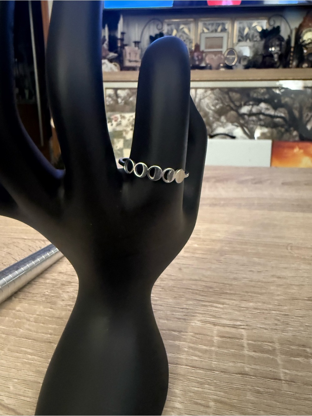 Stainless Steel Moon Phases ring
